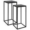  Side Tables, 2 Pcs, Black, Steel