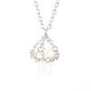 Handmade Silver Mesh Pocket Crystal Tiger Stone Agate Small Mushroom Pendant Necklace Jewelry N697