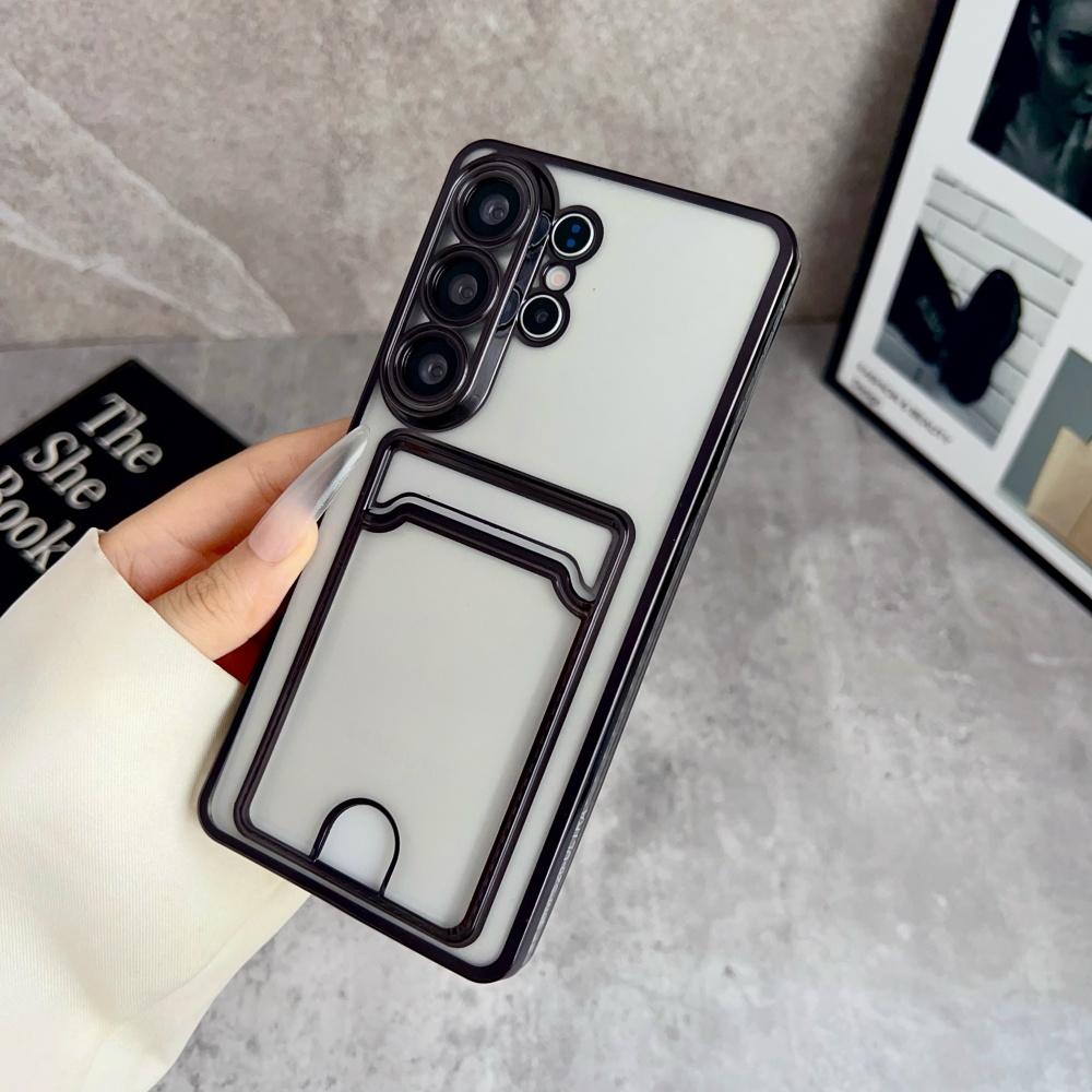 

Electroplating Transparent Card Bag Case for Samsung Galaxy S26 Ultra S26Edge S22 S23 S24 S25 Ultra S25 FE Shockproof Soft Cover Galaxy Note10+