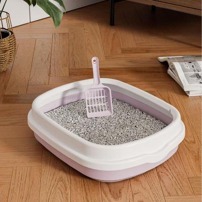 Extra-Large Semi-Enclosed Cat Litter Box with Deodorizing Anti-Splash Design for Kittens