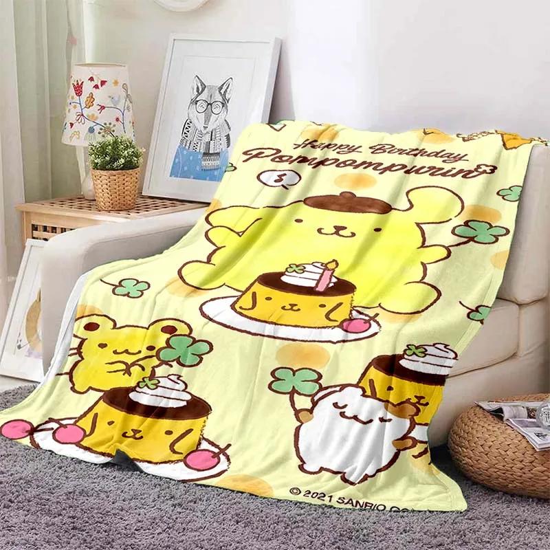 Pom Pom Purin Dog Cartoon Blanket for Sofa Cute Soft Flannel Throw Fluffy Bed Blanket New Born Winter Blanket Girl Kids Gift