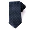 [Michiko London] Brand Necktie, Made In Japan, 100% Silk, Jacquard Weave, Pin Dot Pattern (Pattern A: Navy)