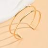 Gold Color Upper Opening Bracelet Vintage Style Geometric Bangles New Circular Bangles  Party
