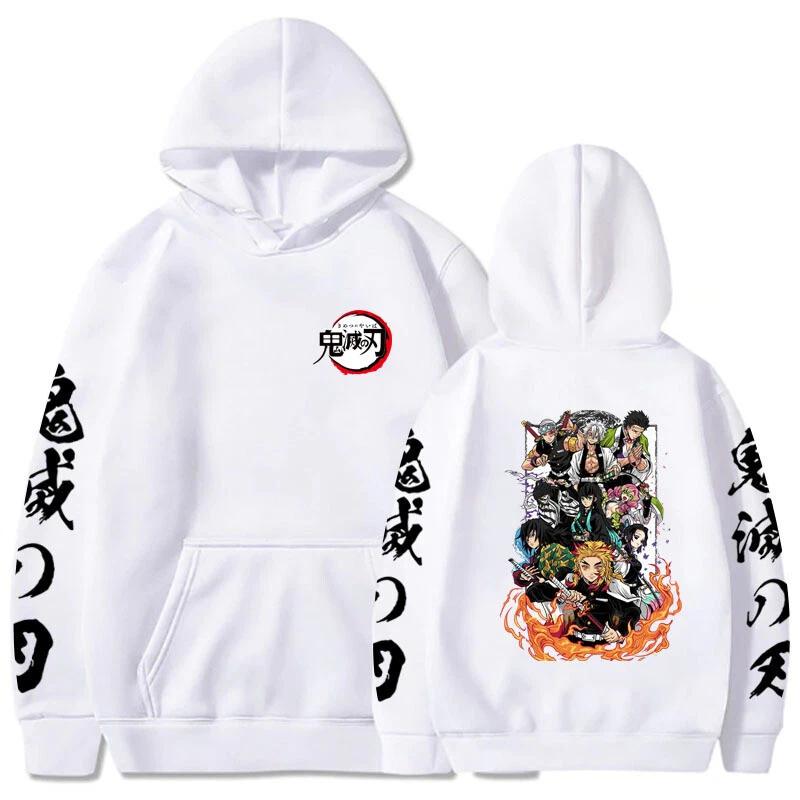 Demon Slayer Anime Pattern Men Hoodies Comfortable Oversized Autumn and Winter Sweatshirt Streetwear