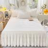 Lace Bed Skirt Thickened Quilted Coral Fleece Bedspread Mattress Protective Cover Autumn and Winter Bedding