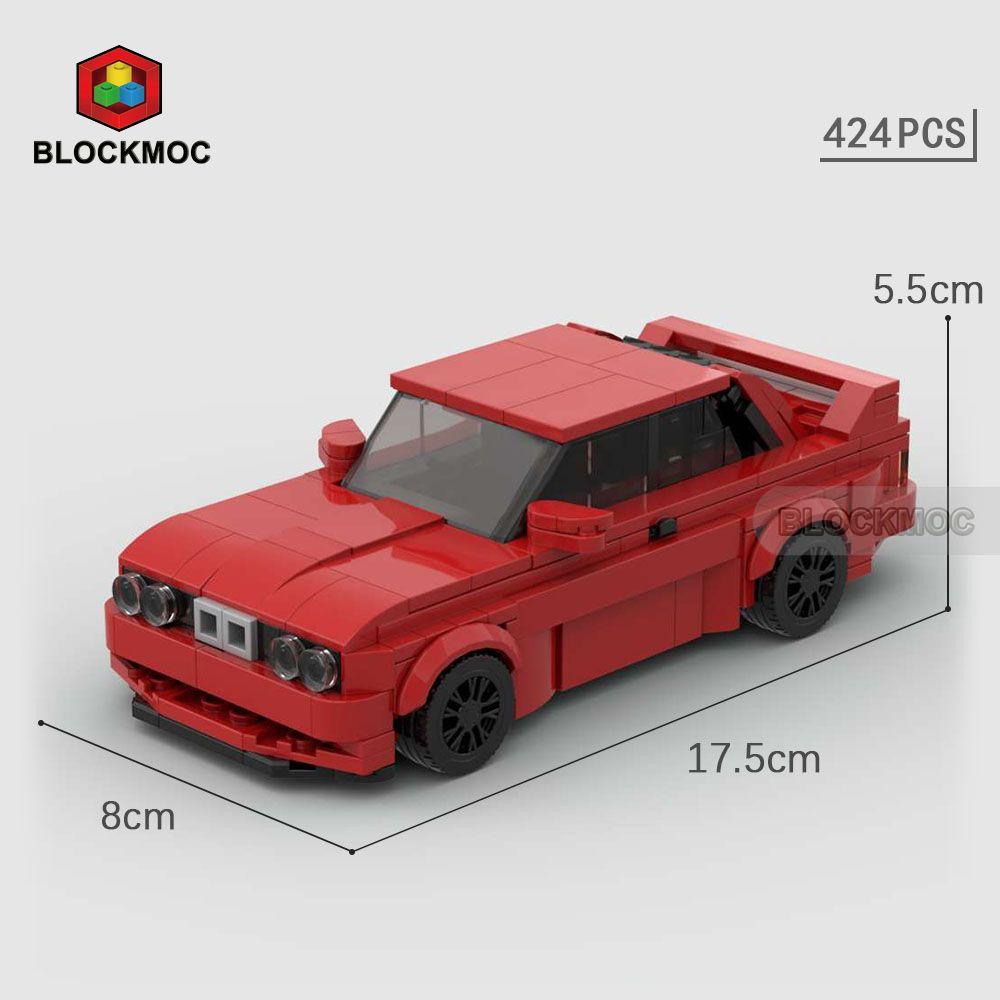 MOC Racing Car City Sports M3 E30 Series Building Blocks Bricks Set Kids Supercar Creative Vehicle Garage Toy