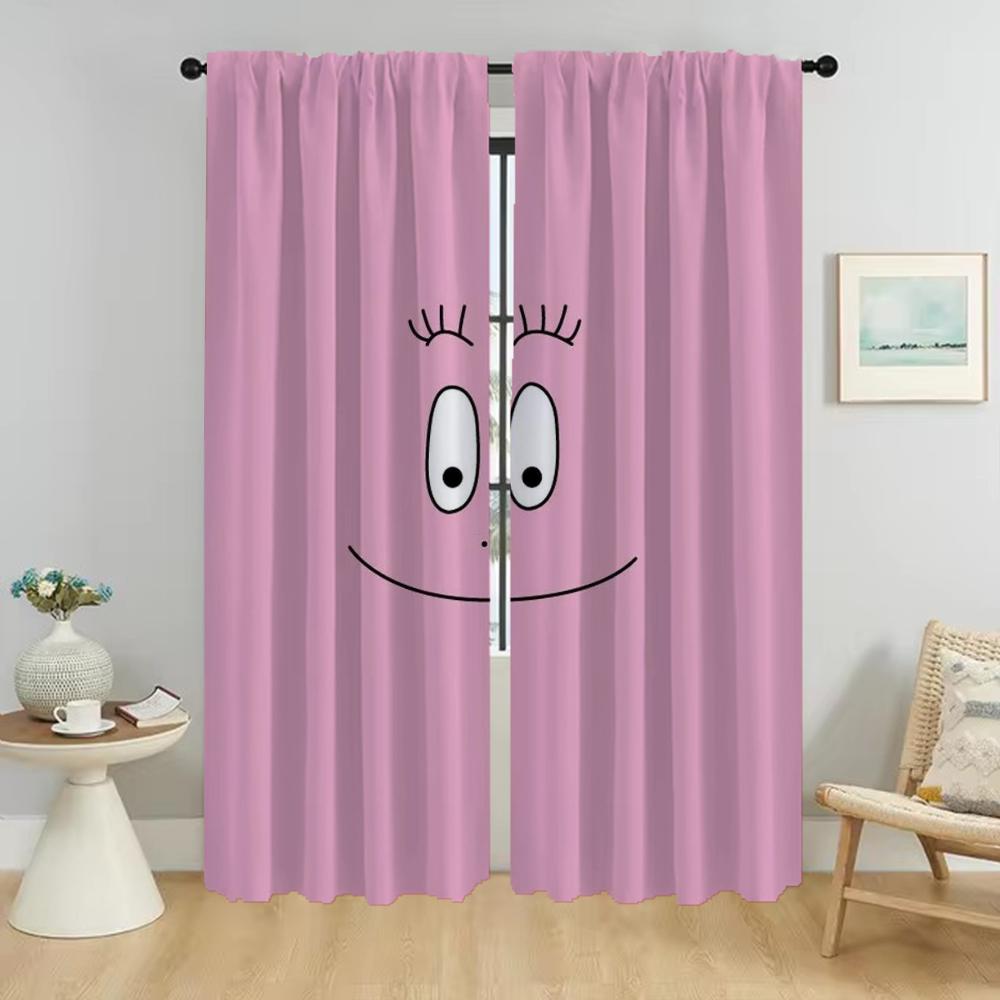 Window Curtain for Room 2 Panel Les Barbapapa Curtains Child Room Shades Tulle for Bedroom Partition Halloween Decoration Living