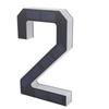 9 Inch Solar LED House Number Water Proof Auto Sensing Outside Address Sign Light Modern Style Black Number 2