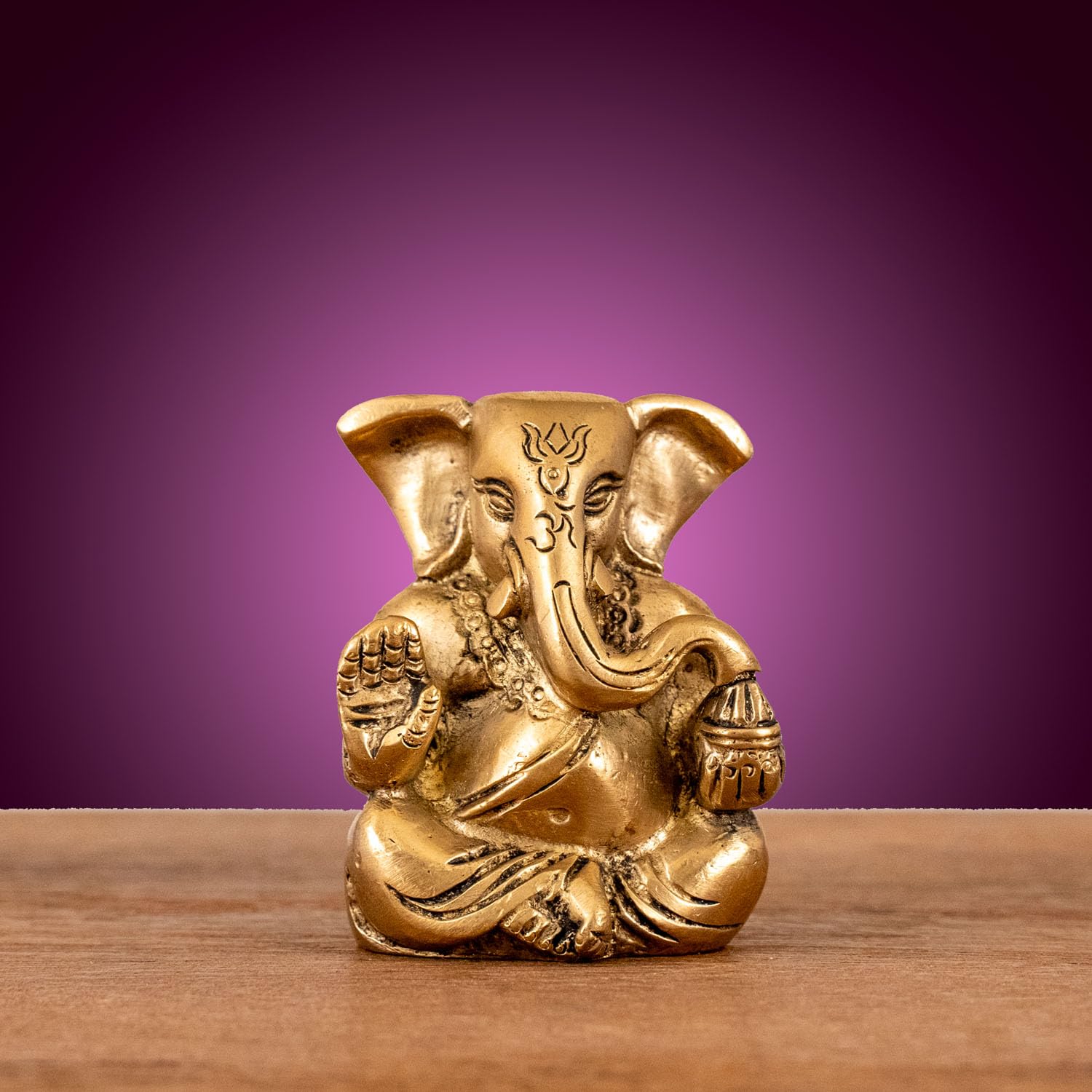 Чистая латунь Лорд Ганеша, Ручная работа Мурті Ганеши, Идол Ганапати для гостиной
