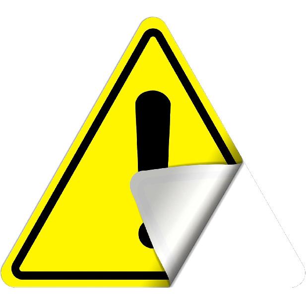 dealzEpic - Yellow Triangle Exclamation Mark Sign Stickers | Self-Adhesive Peel and Stick Vinyl Label - 4cm (1.57 inches)