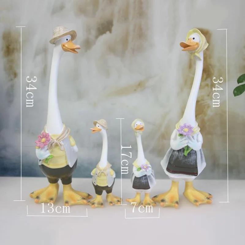 Creative Cartoon Simulation Duck Home Garden Garden Ornaments Resin Animal Painting Crafts