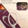 Premium Magnetic Vegan Leather Hidden Stand Cover for Xiaomi 17 Pro Max Case 360 Rotatable Metal Bracket Plating Frame