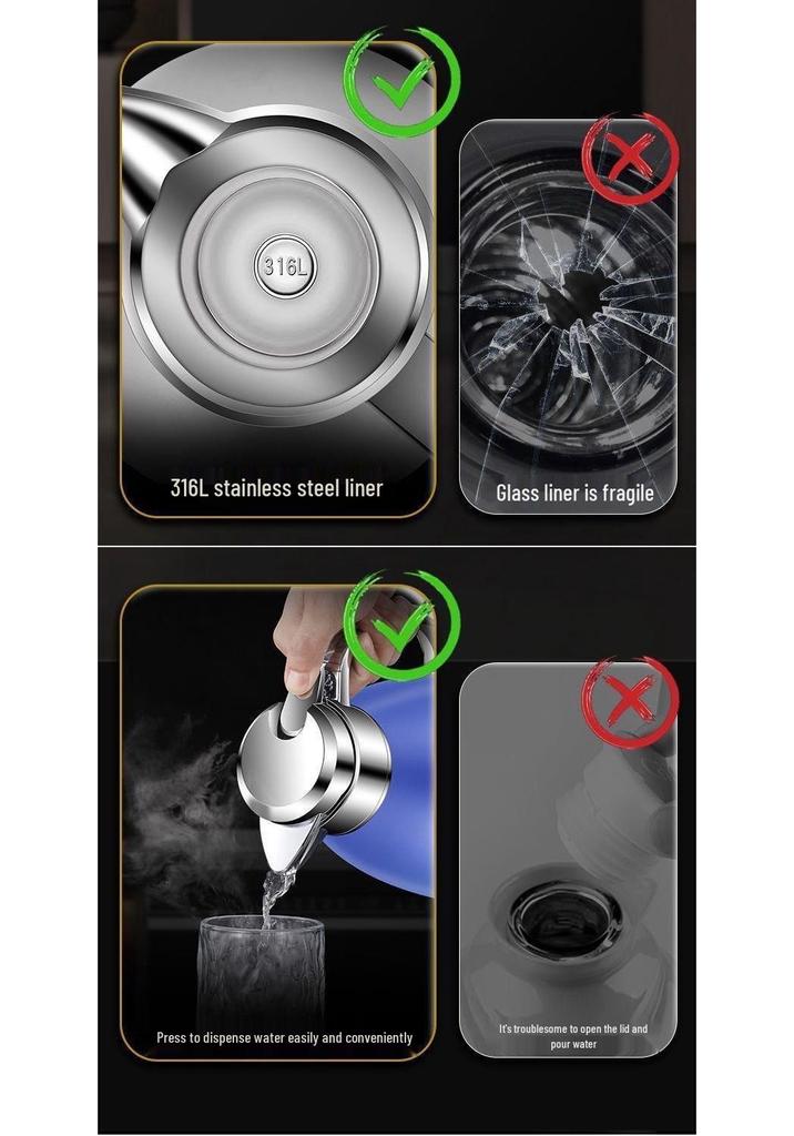 Large Capacity German Stainless Steel Thermos Flask for Home, Restaurant, or Hotel Use