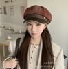 British Retro Literary and Artistic Plaid Newsboy Hat Women's Autumn and Winter Casual Versatile Octagonal Hat Fashion Show Face Small Painter Hat