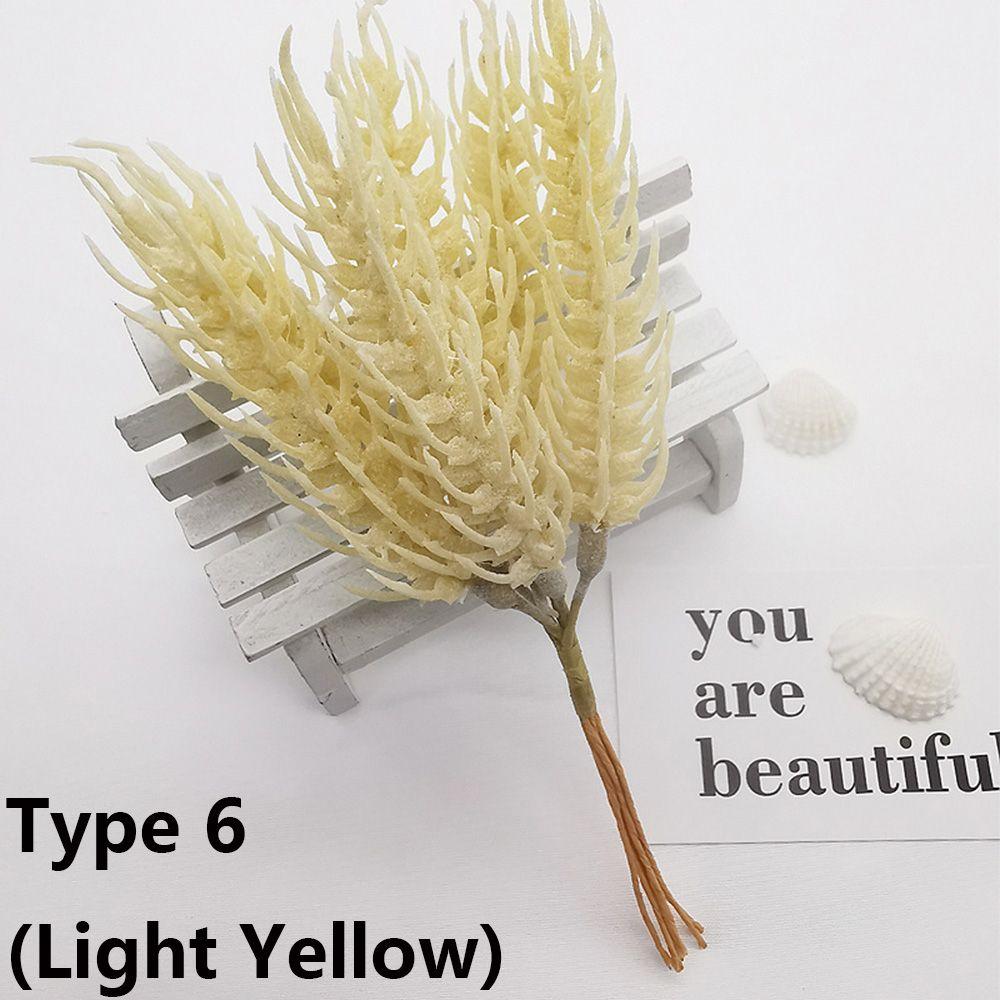6PCS/Bundle DIY Xmas Ornament Home Decor Pine Artificial Flowers Simulation Plants Faux Grass