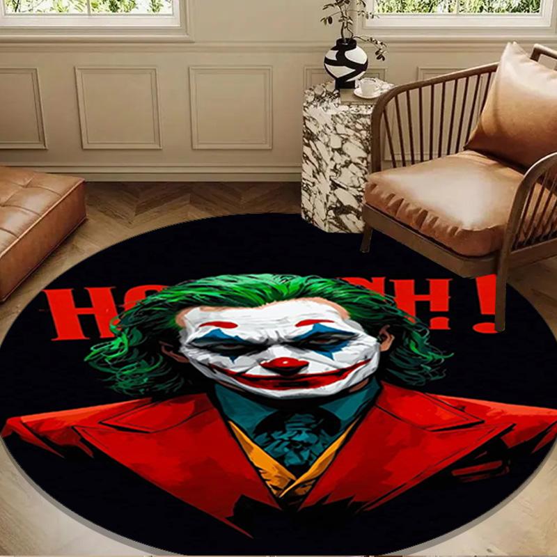 Cool Clown Pattern Round Rug for Livingroom,Bedroom, Palyroom, Chair Rug, Area Rug, Circle Carpet, Large Size Fan Christmas Gift