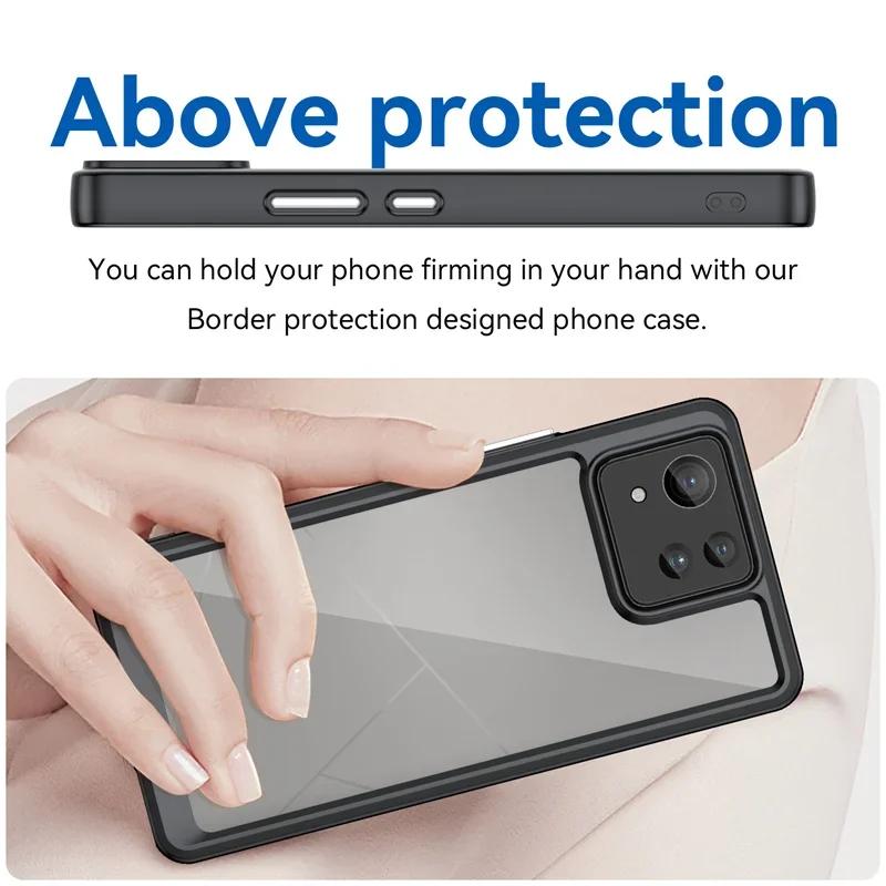 Custodia Protettiva Trasparente Colorata in TPU e Acrilico per Asus Zenfone 11 Ultra Zenfone 10 9, Cover Posteriore Anti-impronte Digitali