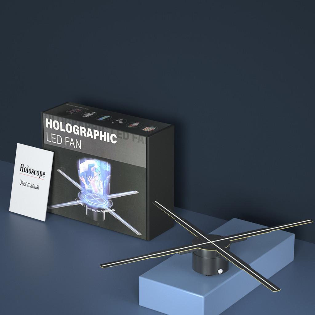 48W Wifi 3D Display Aerial Imaging LED Logo Holographic Light 3D Fan Wall Mounted Advertising Machine Holographic Projector