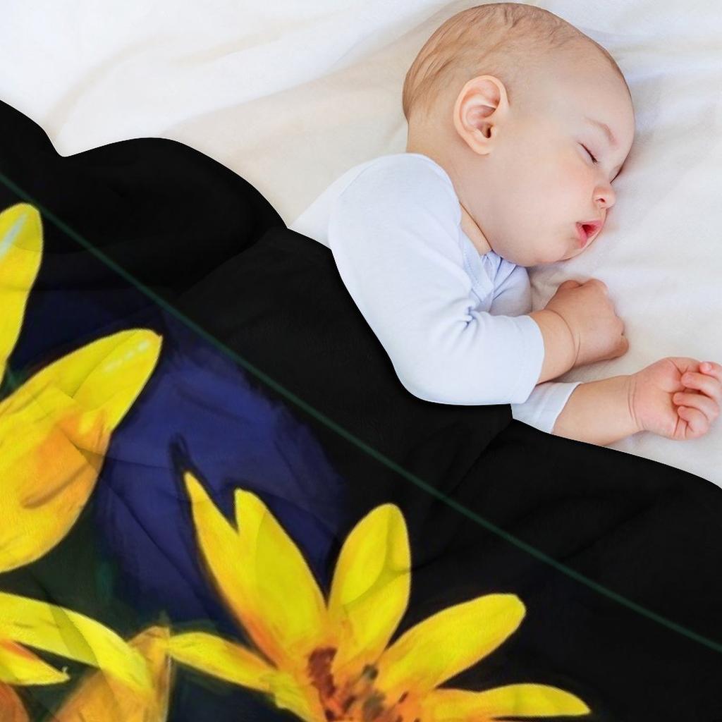 Wild Sunflower Bouquet, Painterly Impression In Rich Soothing Tones Throw Blanket Sofa Anime Christmas Decoration Blankets