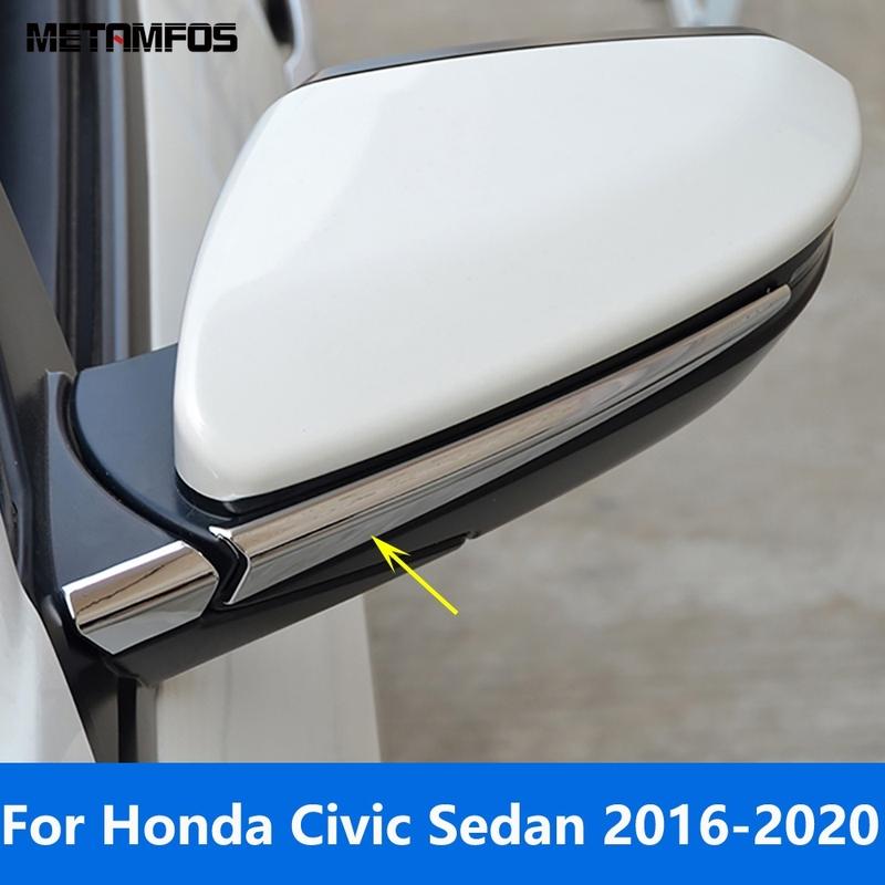 Rearview Mirror Strip For Honda Civic Sedan 2016- Chrome Side Wing Mirror Molding Trim Exterior Accessories Car Styling