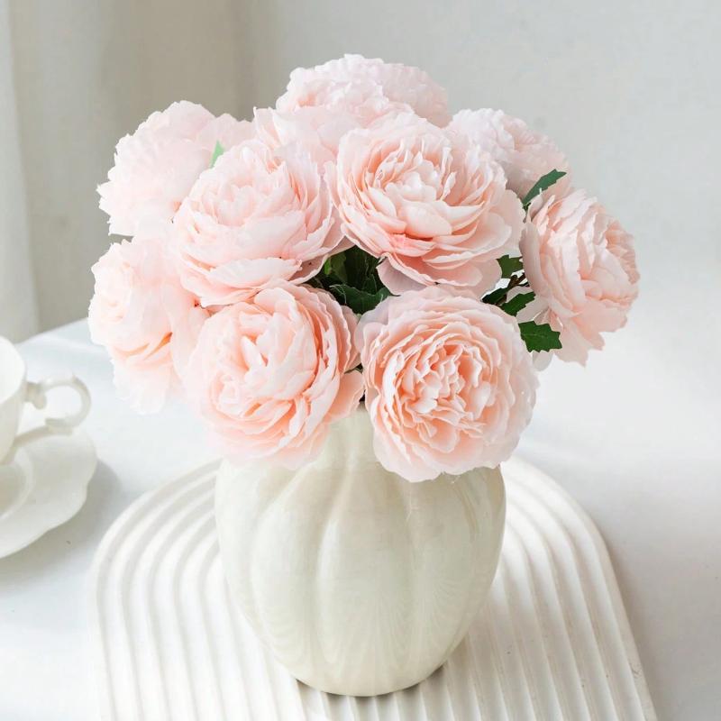 Artificial Silk Peonies Bouquet 4/8Pcs Non-Fade Fake Flowers for Wedding Outdoor Yard Home Party Decoration