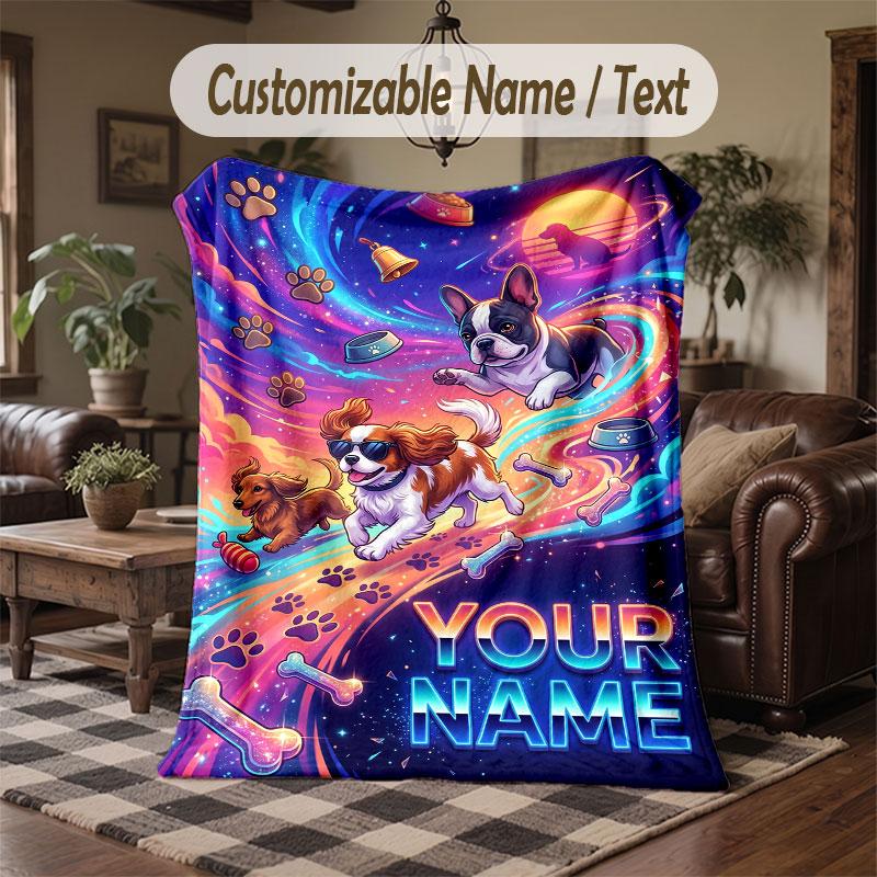 Coperta Cosmica a Tema Spaziale con Nome Personalizzato Testo Coperta Personalizzata Morbida Accogliente per Casa Divano Letto