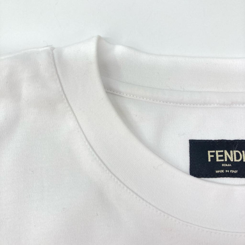 Fendi FY0936 ARYR White 24 Year Zip Pocket T-Shirt Tops S whiteUsed