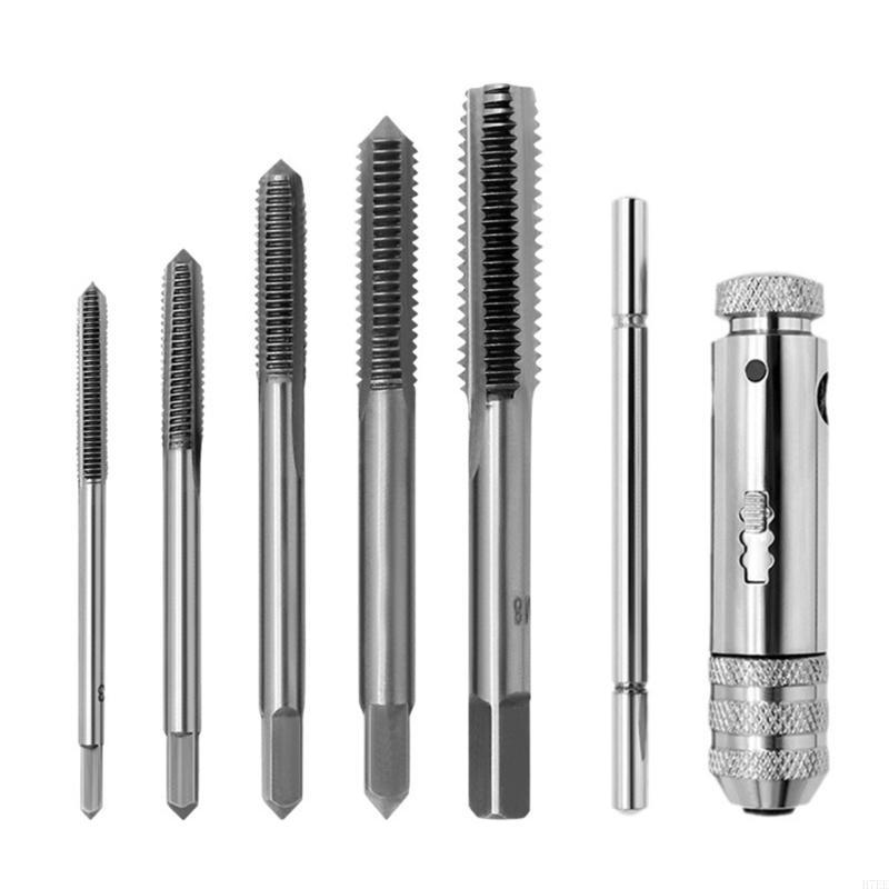H7EE Adjustable Ratcheting Wrench Manual Tap Wrench Set T-Handle Ratcheting Tap Wrench