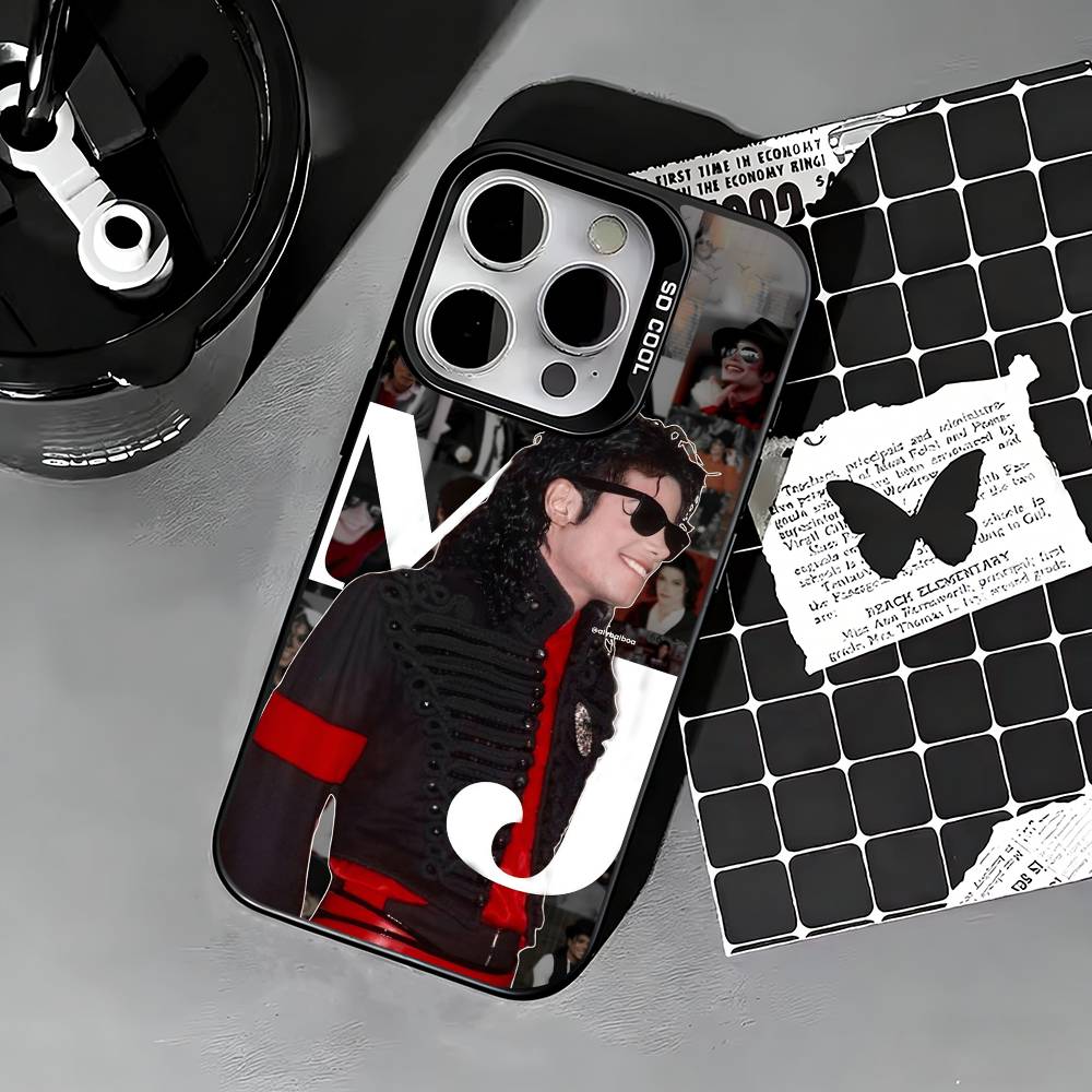 M-Michael Jackson  Phone Case For iPhone 17,16,15,14,13,12,11 Plus,Pro Max,XS,Colored Silver Phone Case