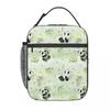 Cartoon Panda And Bamboo Pattern Insulated Lunch Bag for Women Children Leakproof Food Boxes Thermal Lunch Box Tote