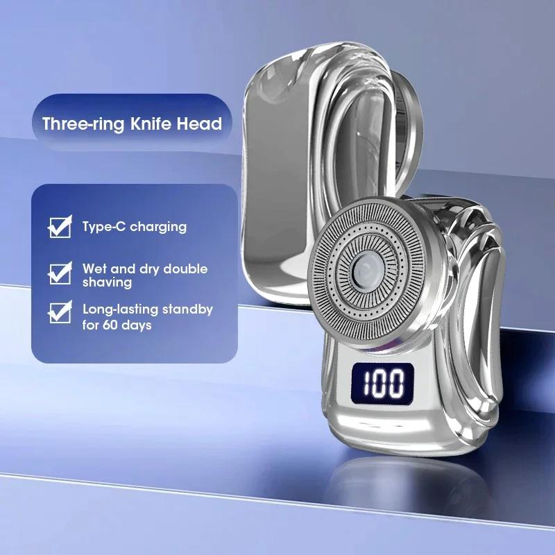 Waterproof Electric Shaver Mini Shavers Portable Male Travel Shaver with Digital Display USB Rechargeable Dry Wet Shave Razor