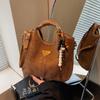 Suede bag women's autumn and winter casual matte retro messenger bag premium bucket bag