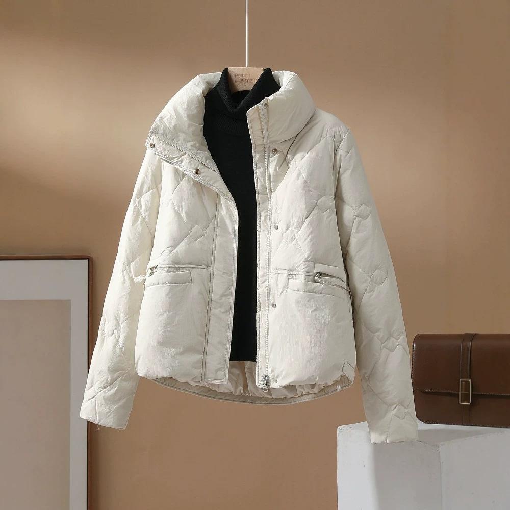 Down Jacket Women's Short Winter New Casual Thickened White Duck Down Small Fashion Warm Jacket