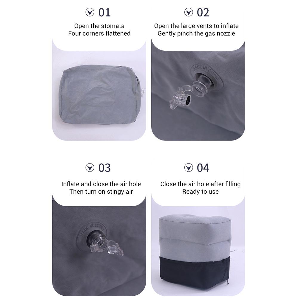 Inflatable Foot Rest Pillow Travel Foot Rest Kids Travel Pillow for Car Train Home Office