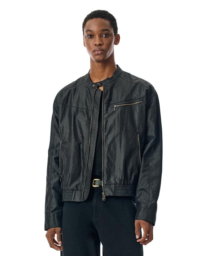 Secondmono Coated Nylon Zip Jacket [Black]_Sejk034Black