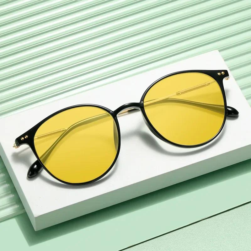 UV Protection Lightweight Comfortable Durable High Quality Round Shaped Low Light Visual Female Male Sun Glasses