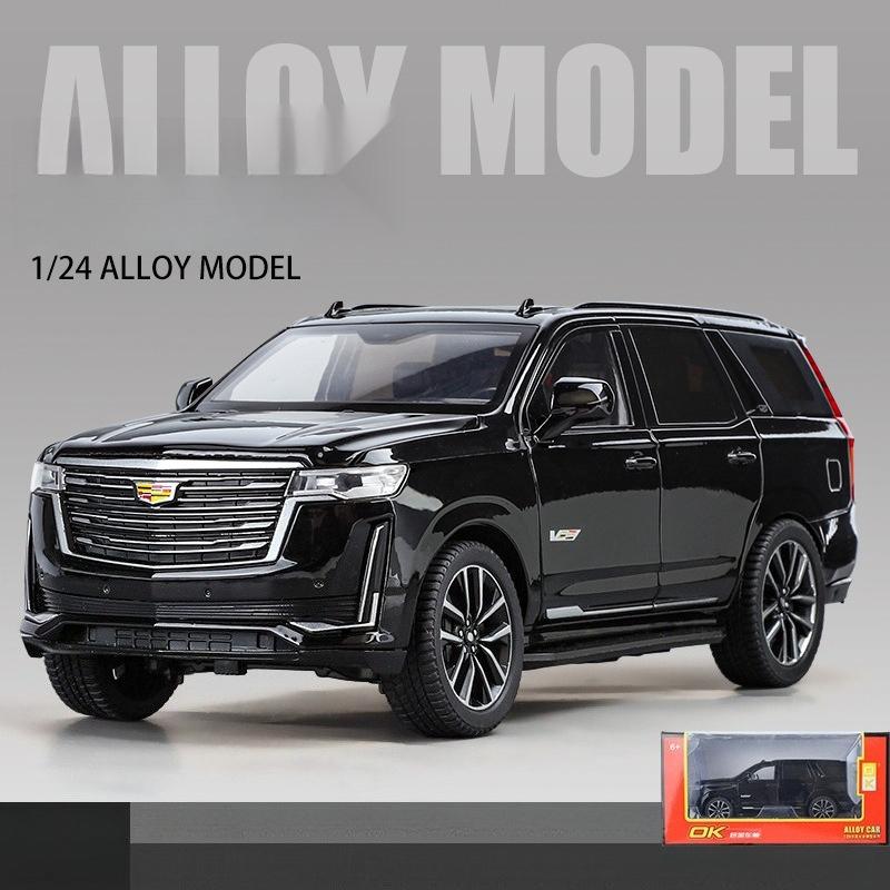 1:24 Escalade SUV Alloy Car Model Metal Die Cast Off-road Vehicle Model Simulation Sound and Light Children's Toys Boy Gift