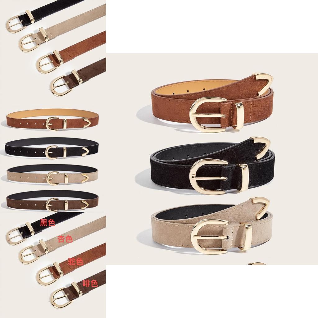 Simple Designer Pu Leather Belt With Alloy Buckle For Commuter Style