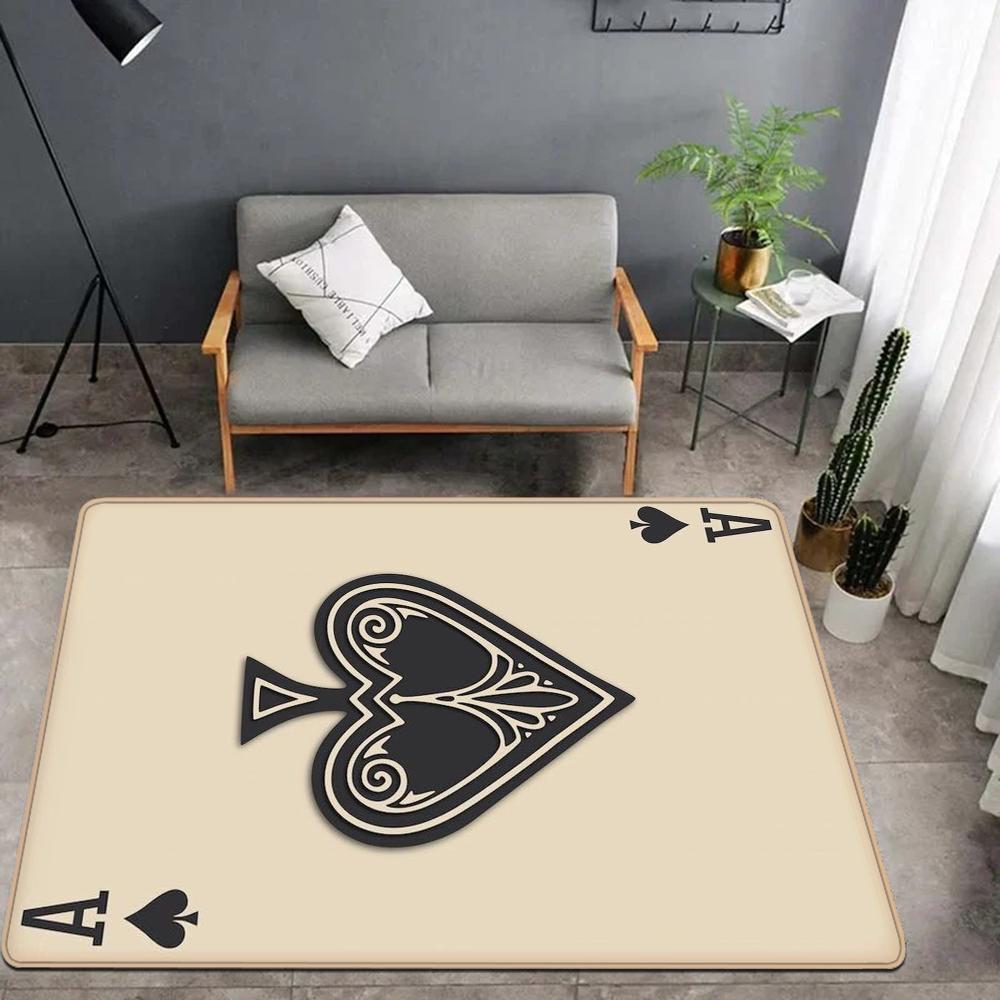 Tuftingová Karta Pokerová Rohožka do Koupelny Dětský Pokoj Ložnice Dekorace Balkon Protiskluzová Rohožka Předsíň Vítejte Koberec