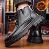 Snow boots winter velvet thickened high-top warm Martin boots non-slip dad cotton boots thick-soled leather boots