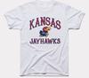 Kansas Jayhawks Logo T-Shirt Mens Womens Tees Top White Short Sleeve All Sizes JJ4665