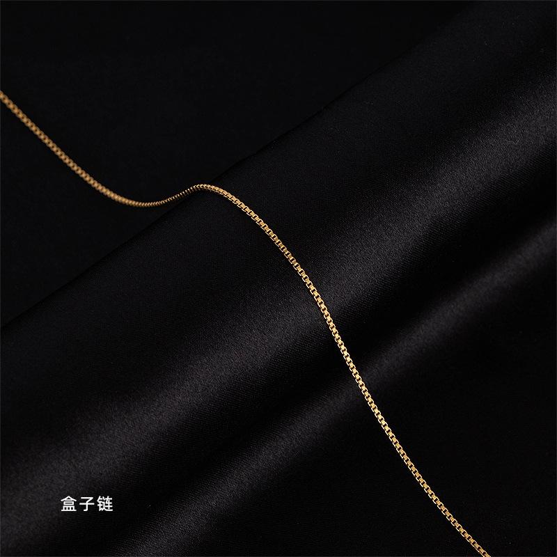 Titanium Steel Necklace Women'S O-Chain Lip Chain Plated Real Gold 18K Non-Fading Collarbone Chain Neck Chain Plain Chain