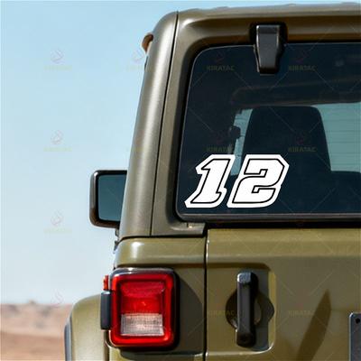 1pc White Car Number 0-9 Sticker Waterproof for Auto Window Front Motocycle Fender Helmet Fuel Tank Fairing Scooter Vinyl Decals
