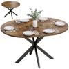 Uitschuifbare Eettafel voor 4–6 Personen, Keukentafel in Industriële Look met Spinnenpoot, Rustiek Bruin