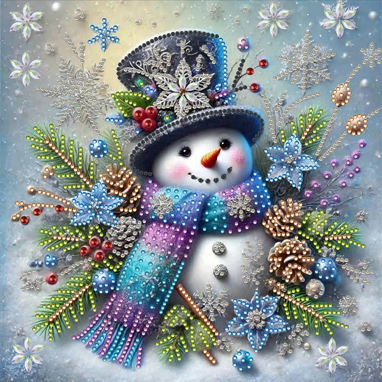 

Snowman Partial DIY 5D Special Shaped Drill Diamond Art Diamond Painting Diamond Dots Paintings Picture Arts Craft 11.81x11.81in