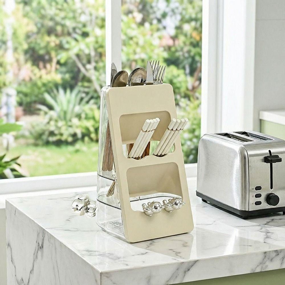 Large Capacity Chopstick Draining Rack 3 Layers Tableware Shelfs Office Supplies