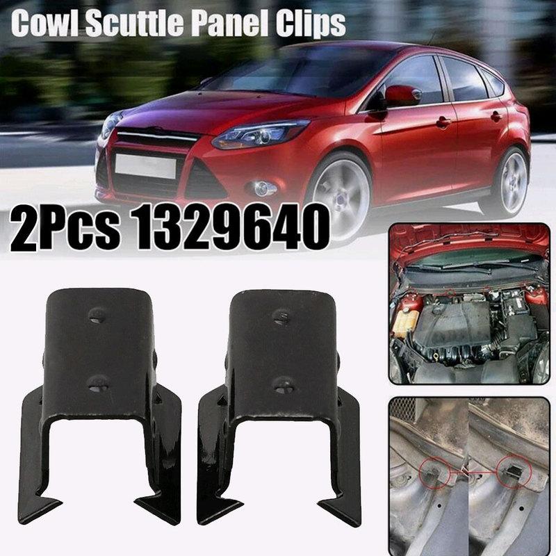 2pcs Auto Radiator Grille Buckle Car Rainboard Clip Car Glass Below Panel Clamp Car Accessories for Ford Focus 1998- 1329640