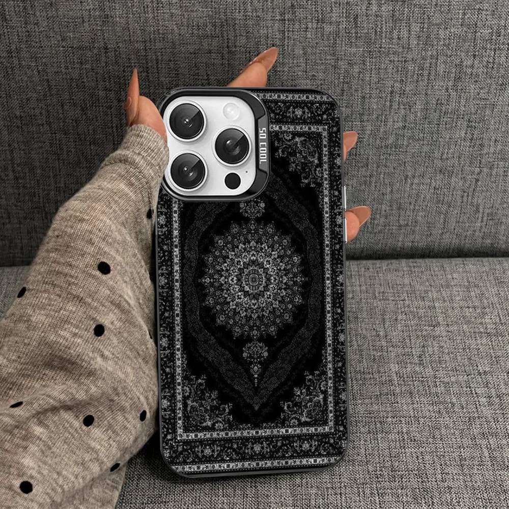 Persian Carpet Floral Pattern Phone Case For IPhone 17 16 15 14 13 12 11 Pro Max Plus Pro Colorful Shell