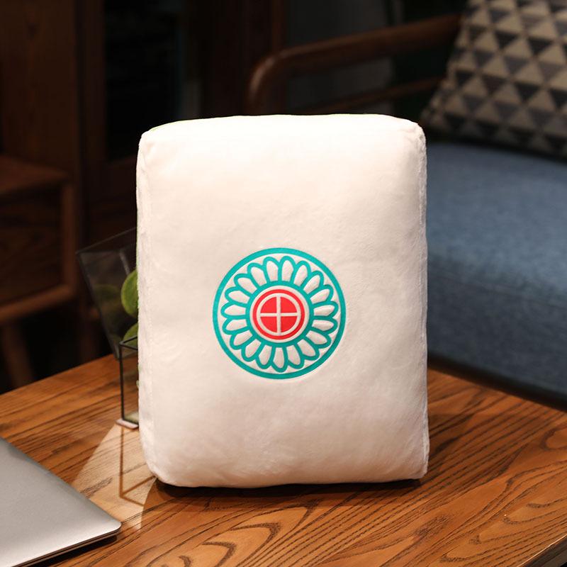New 1pc Creative Mahjong Pillow Cushion Chinese Plush Toy Car Chair Backrest Mahjong Dice Funny Nap Pillow Sofa Home Decor Gift