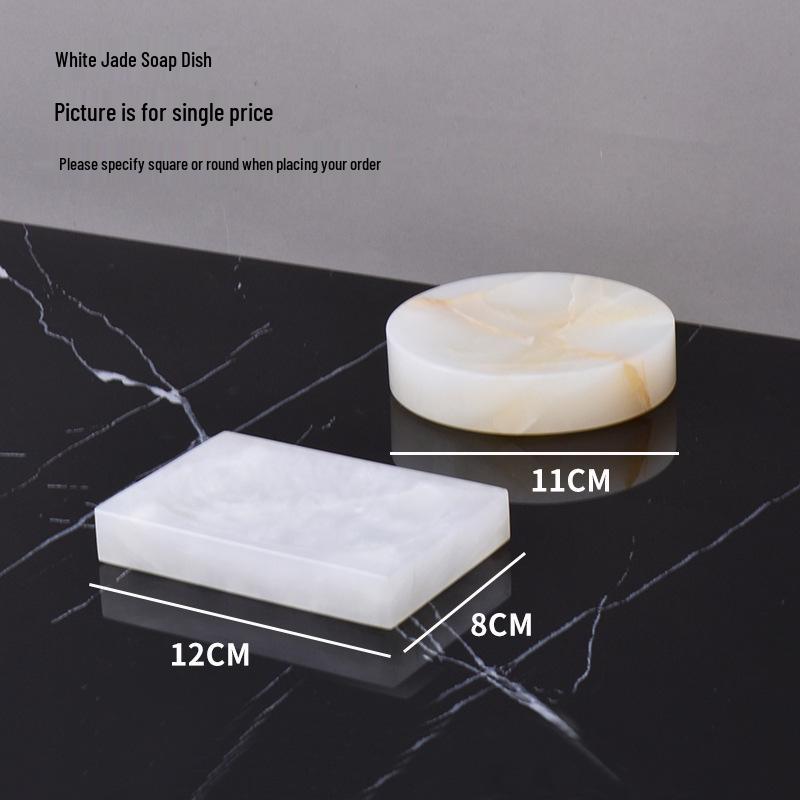 

Набор для ванной из белого нефрита: Раковина, Поднос, Коробка для салфеток, Диспенсер для лосьона - Набор из 4 или 5 предметов